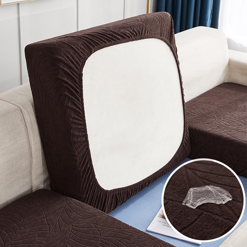 Elastic Jacquard Sofa Covers Waterproof Dust Prevention Seat Cushion Cover Solid Color Slipcover Suitable For Living Room