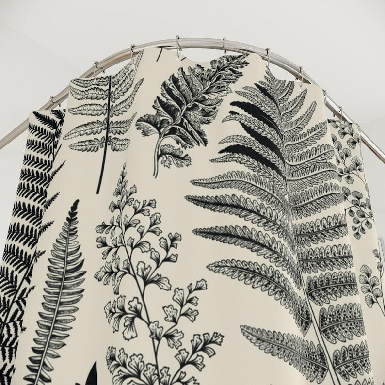 Botanical Shower Curtain Woodland Bathroom Decor Vintage Shower Curtains Greenery Bathroom Decor Botanical Fern Leaves W60H190(CM)-1 Pcs