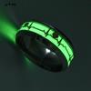 Fashion Stainless Steel Luminous Finger Ring For Women Men Glowing In Dark Heart Couple Wedding Bands Jewelry Gift Accessories