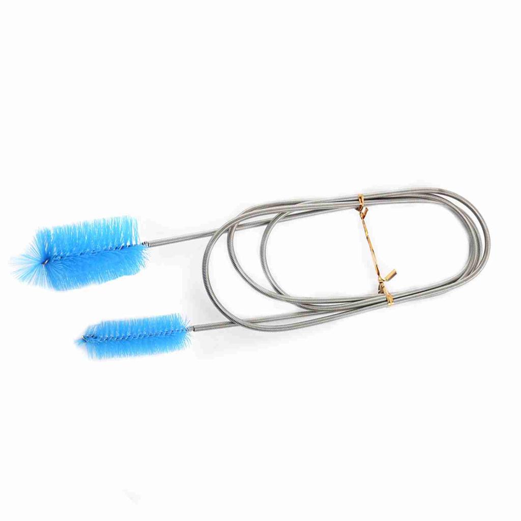 Flexible Cleaning Ended Brush Double Tubes Brush Pipe Fish Tank Spring Clean Tool(Blue)