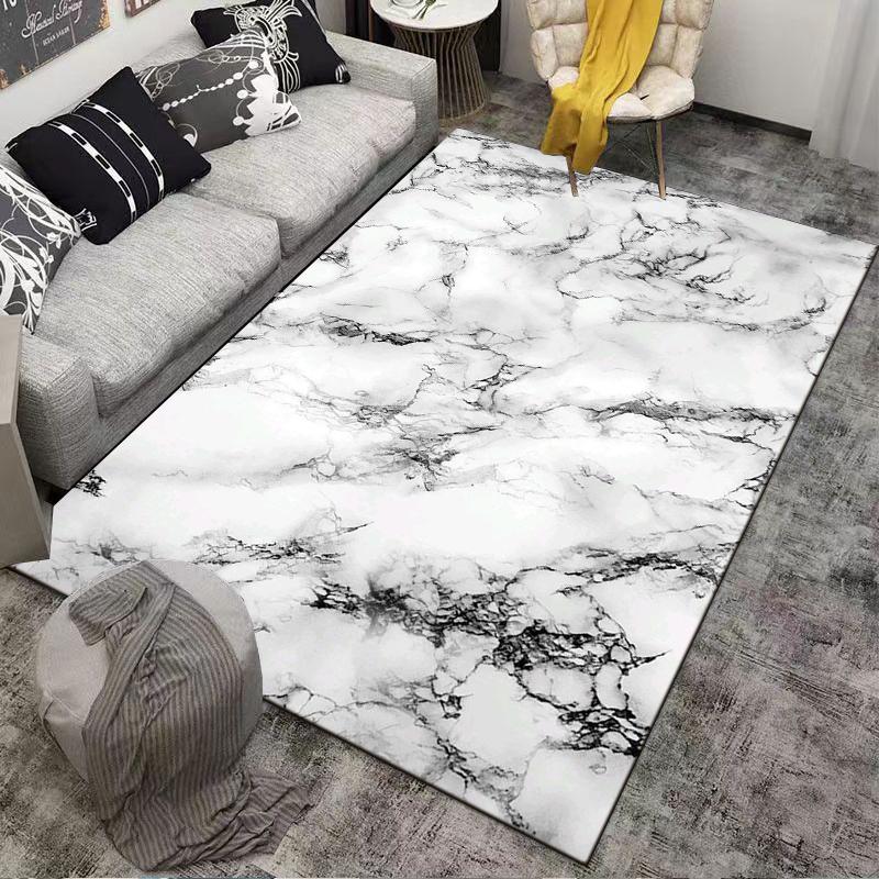 Marble Pattern Carpet for Bedroom and Living Room Home Decor Rug Suitable for Use As an Anti-slip for Living Room Bedroom Sofas
