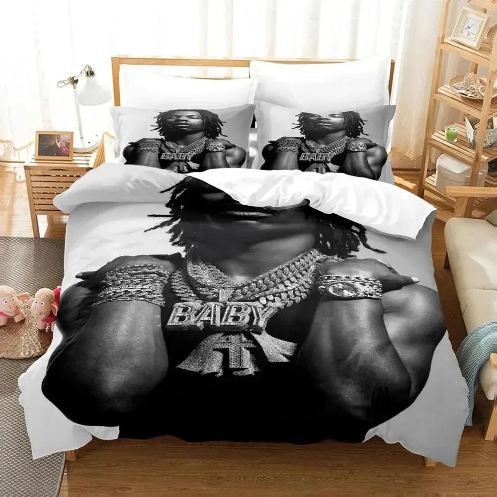 Rapper lil baby Bettwäscheset Jungen Mädchen Einzelbett Queen-Size Bettbezug Kissenbezug Bett Jungen Erwachsene Mode Heimtextilien