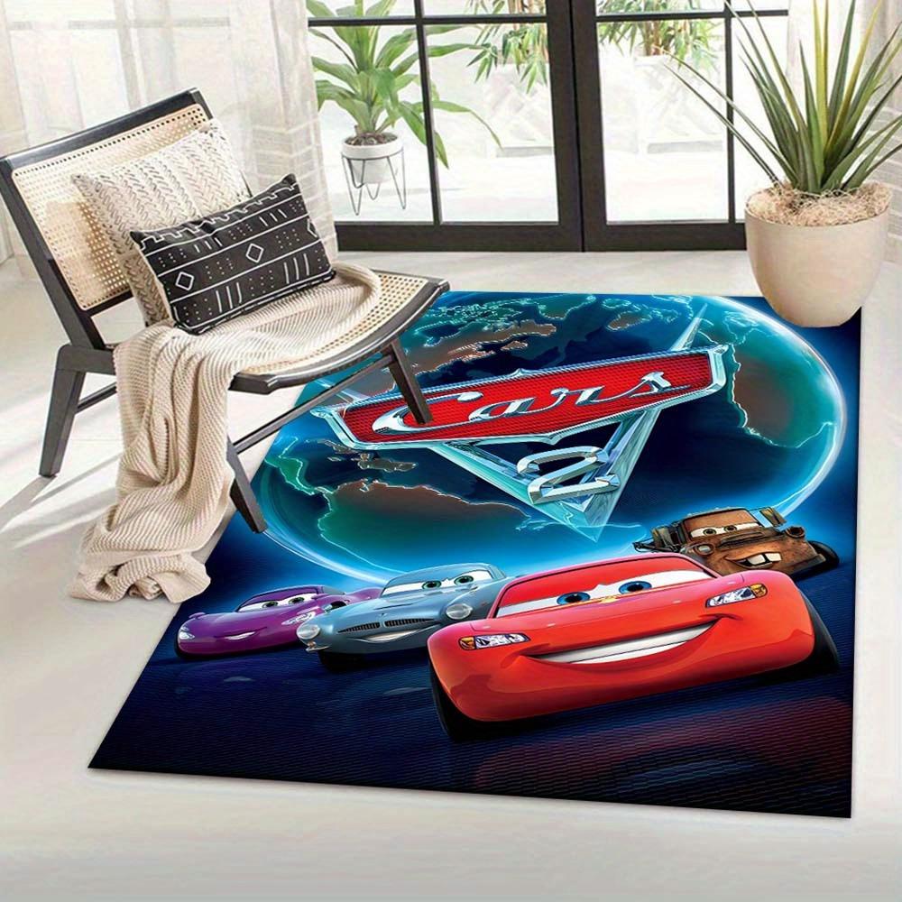 1pc Lightning McQueen and Earth Rug - Non-Slip, Machine Washable Polyester Carpet for Living Room, Bedroom, Bathroom & Laundry - Comfortable Home Deco