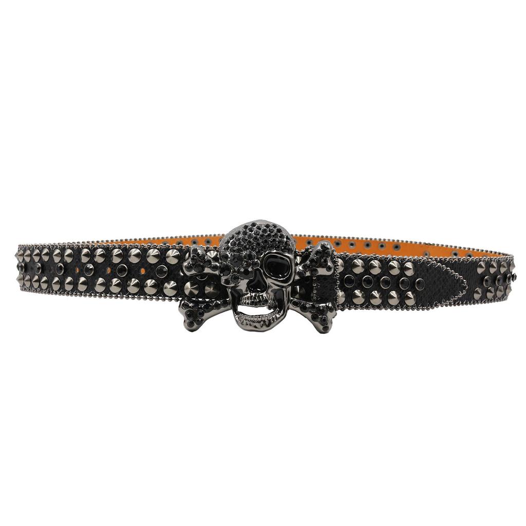 Rhinestone Belt Designer Women's Belt Men's Inlaid Rivet Snake Pattern Full Diamond Belt Fashion Trend Belt