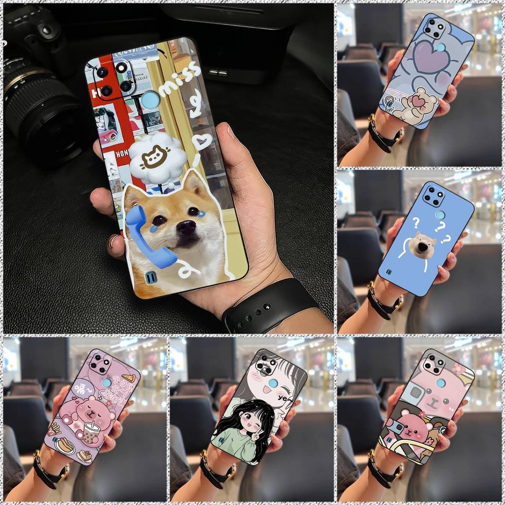 Silicone Couple Phone Case For OPPO Realme C21Y/C25Y Anti-dust Dirt-resistant Back Cover Waterproof Cute Full Wrap TPU