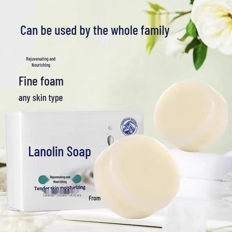 Lanolin Handmade Soap: Gentle Moisturizing Face & Body Wash for Refreshing, Delicate, and Firm Skin.