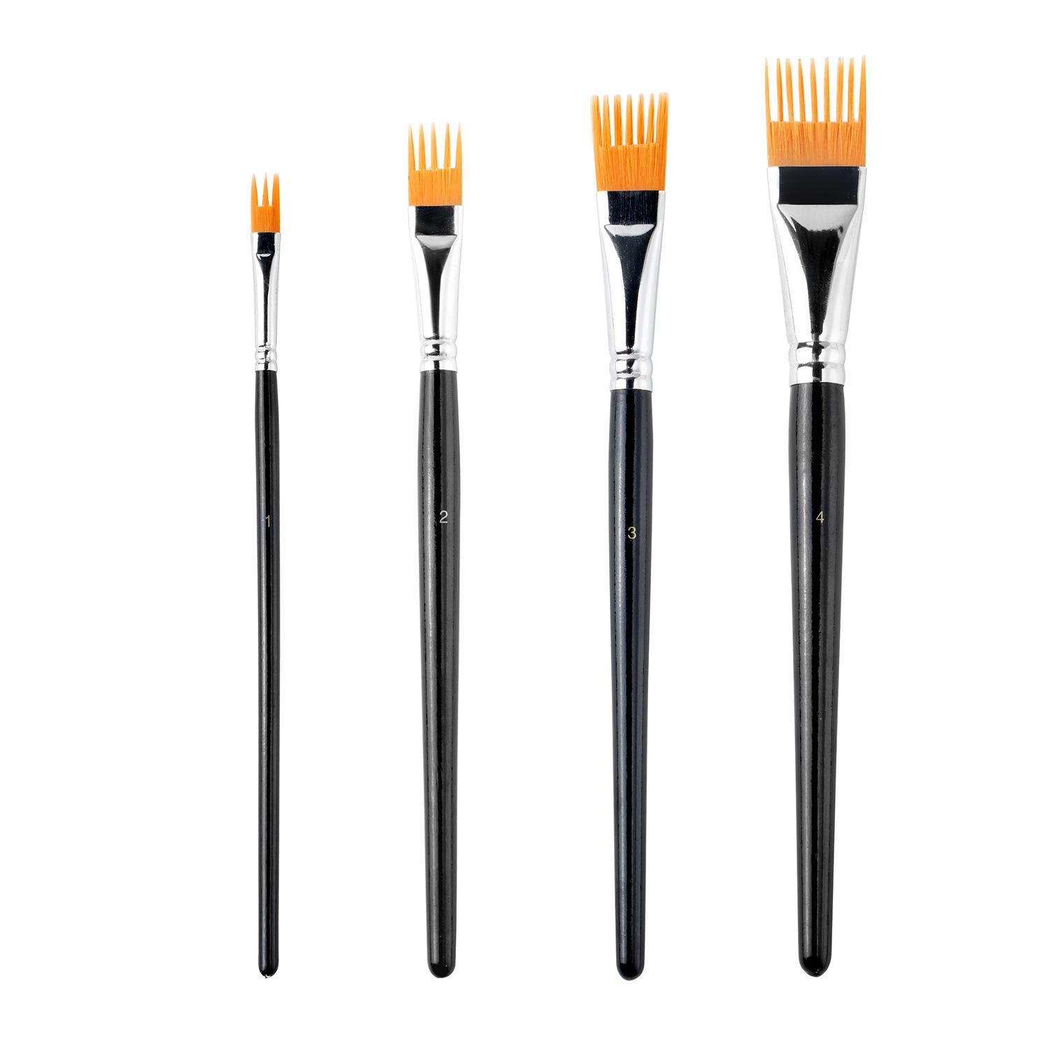 

4-Pc Art Paint Brushes for Watercolor Oil Painting Landscape Leaf Detail Brush Set for Canvas Art