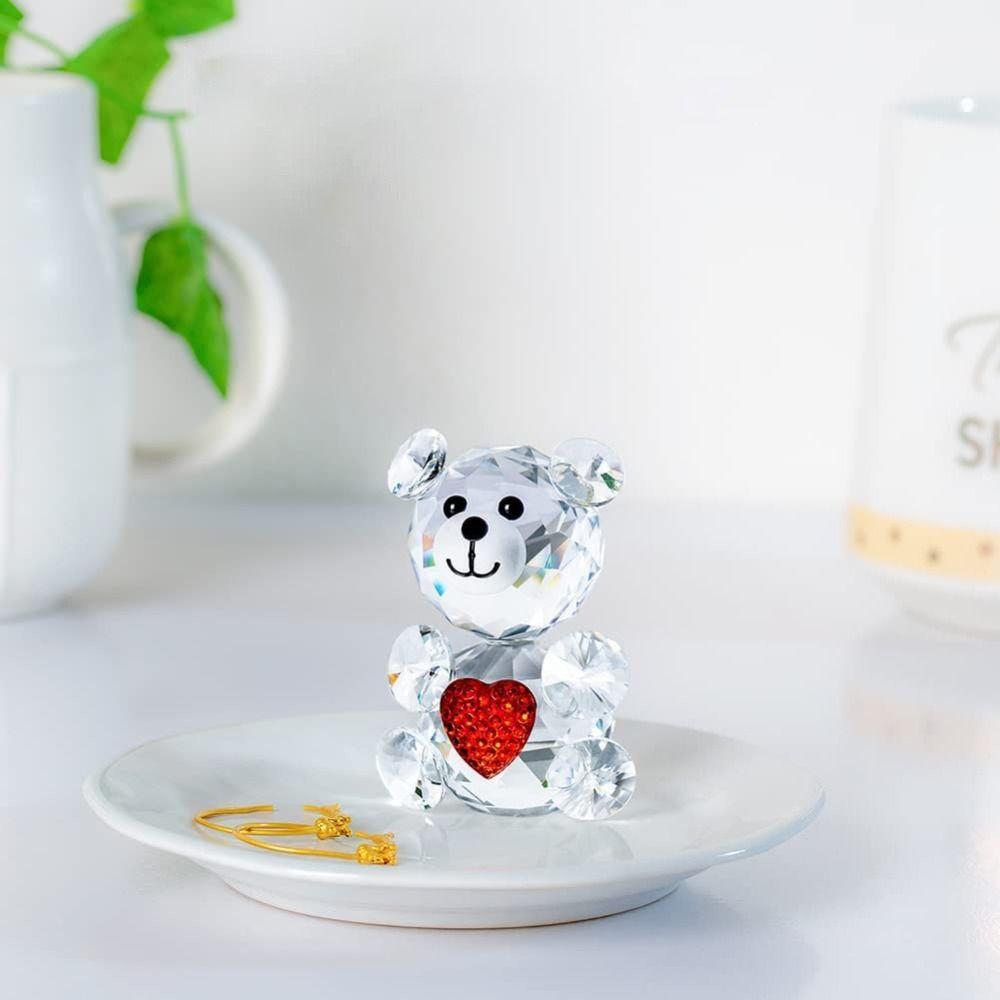 Artificial Crystal Bear Love Heart Heart-shaped Bear Bear Ornament Bear Figurines  Table Ornament