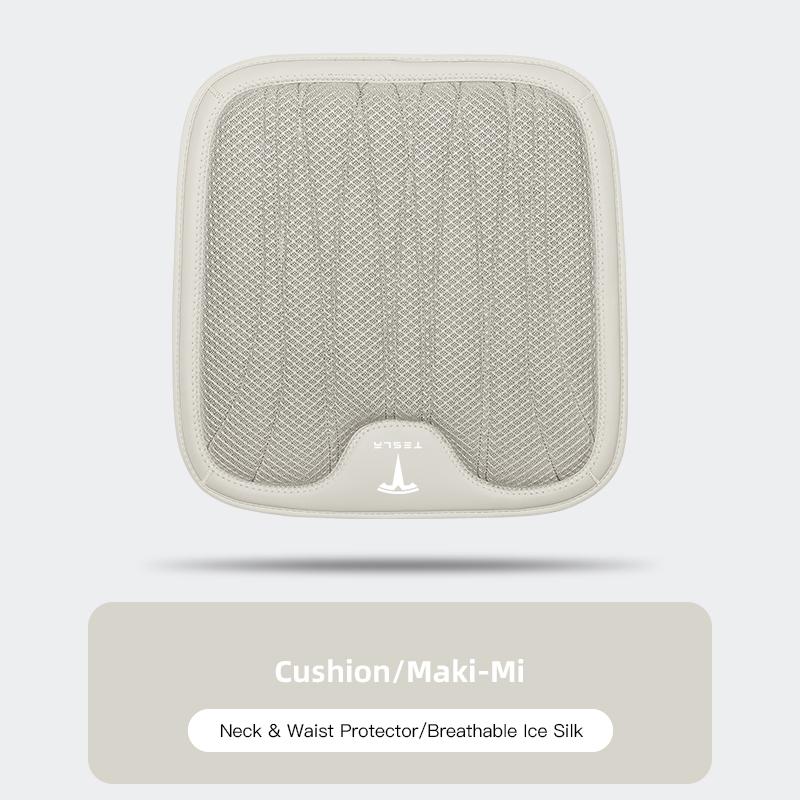 AAAID1 Car Seat Set Ice Silk Headrest Lumbar Cushion Auto Interior Key For Tesla Model X 3 Y S Cybertruck Coil Bonina Juguete Roadster