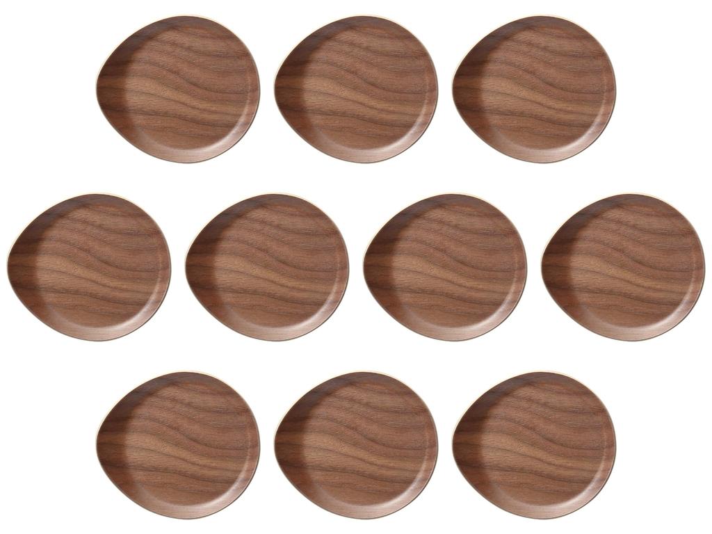 Set of 10 Black Walnut Round Coasters with Edges x 10 x 2 Made in Setomonohonpo [11 cm] Coasters, Wooden, China,