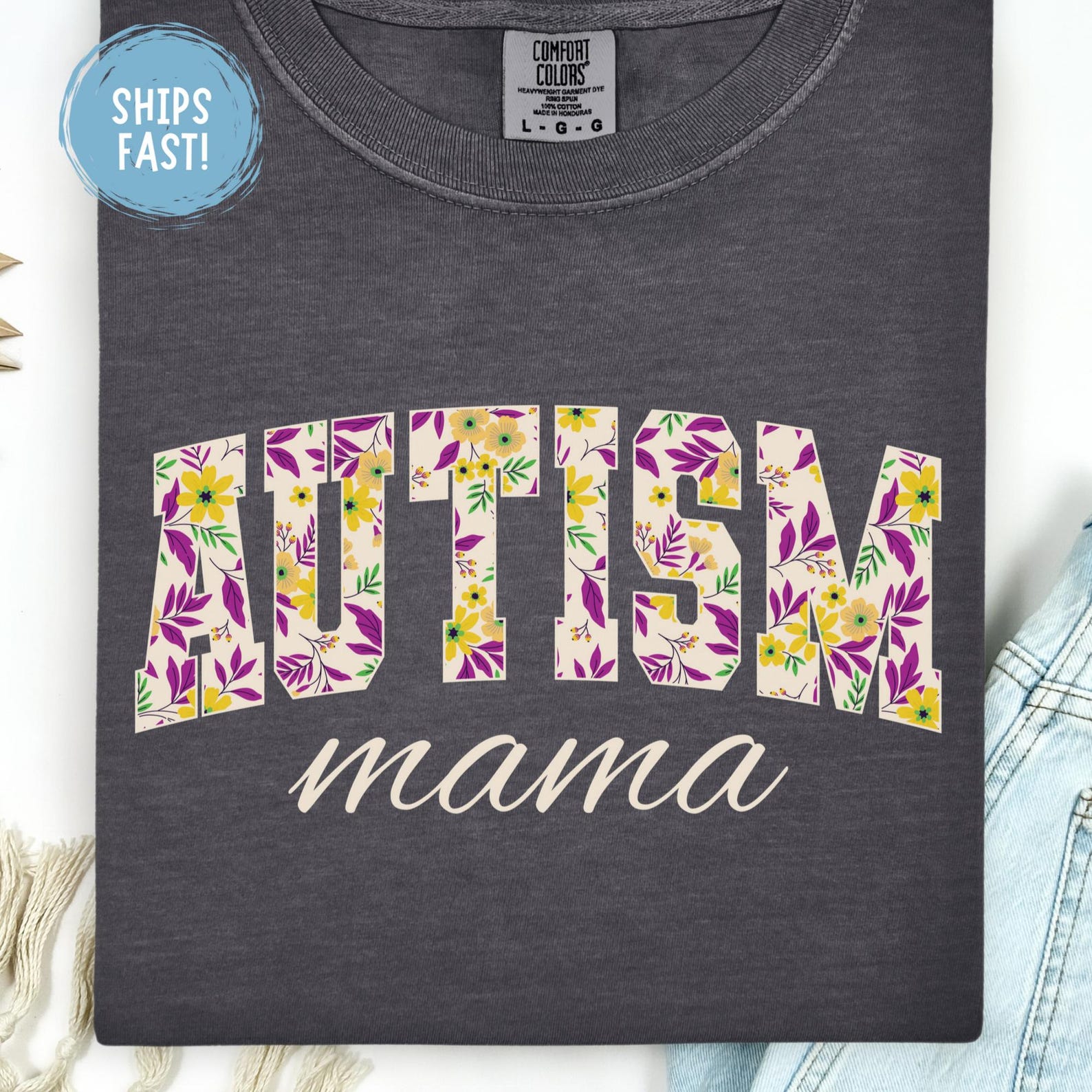 Autism Mama Shirt Autism Mom Awareness Tee Neurodivergent Mom SupporT shirt Proud Autism Mom Gift Graphic Tee Mama Top Comfort Colors M