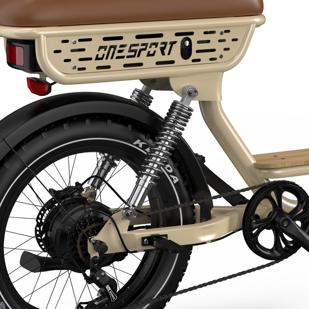 ONESPORT W77 Electric Bike - 48V 250W Motor, 90km Range, 20"x4.0" Tires, Hydraulic Brakes, Bluetooth Support for Urban Commute