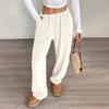 Women Pajama Pants Plush Sleep Pants Soft Elastic Waist Pajama Bottoms Solid Color Pants With 2 Pockets