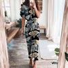 2026 Frühling Elegantes Sexy Bedrucktes V-Ausschnitt Bindeband High-Waist Kleid für Damen