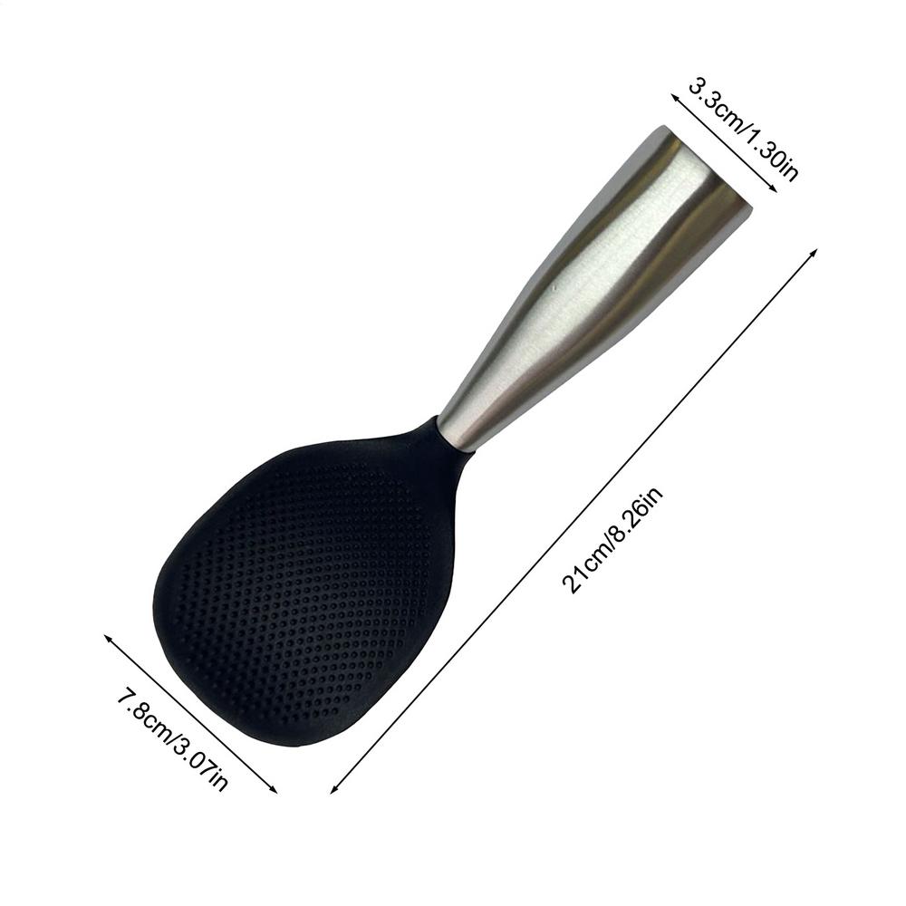 

Rice Spoon Non-stick Silicone Standing Serving Spoon Heat-Resistant Kitchen Tools Multifunctional Cookware For Soup Noodle чорний