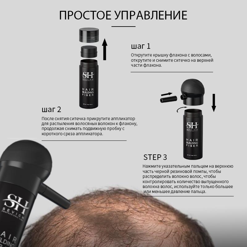 Nozzle Spray Applicator Pump Tool and Sevich Easy Usage Hair Building Fiber Powders New Package for 25g Bottle