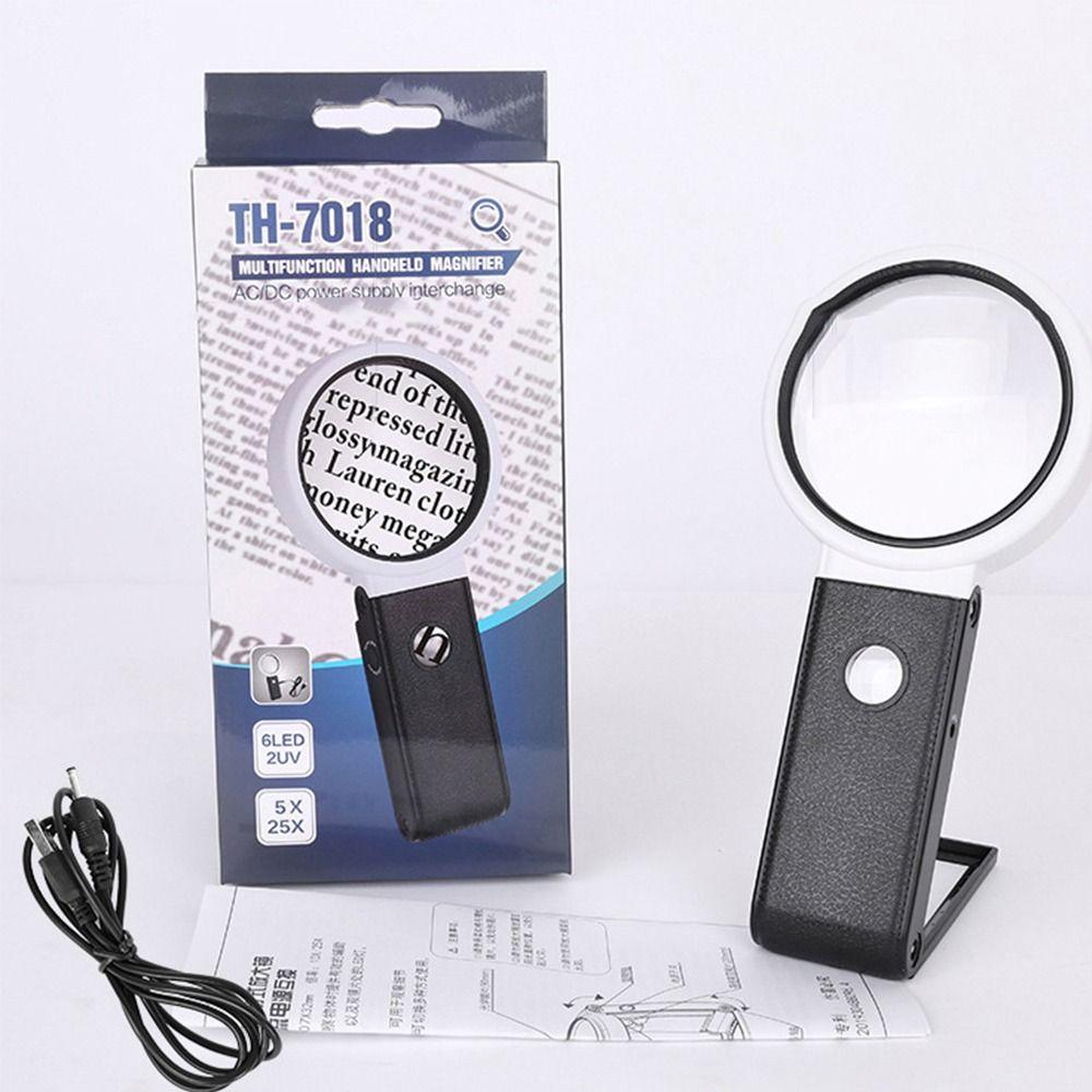 Handheld Magnifying Glass with Light Stand Folding Design Lighted Magnifier  Soldering Iron Repair