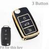 2/3 Buttons Tpu Car Key Case For Vw Volkswagen Mk4 Bora Golf 4 5 6 Jetta Passat Polo Bora Touran Skoda Seat Tpu Cover Shell Fob