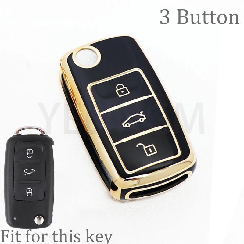 2/3 Buttons Tpu Car Key Case For Vw Volkswagen Mk4 Bora Golf 4 5 6 Jetta Passat Polo Bora Touran Skoda Seat Tpu Cover Shell Fob