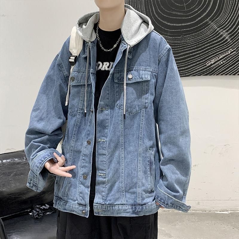 

Осенняя куртка из денима с капюшоном, мужская модная уличная мужская куртка и пальто, мужская ковбойская одежда, мужской M-4XL 4XL
