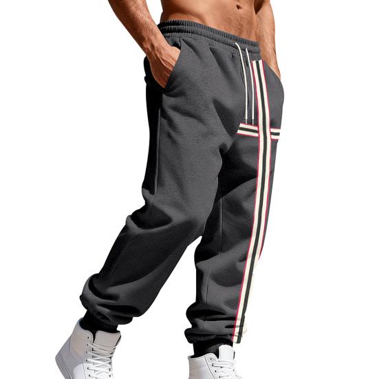 

Чоловічі спортивні штани еластичні з середньою посадкою, джогери з регульованим шнурком, посиленими кишенями, вельветовою підкладкою, спортивні штани для щоденного носіння M