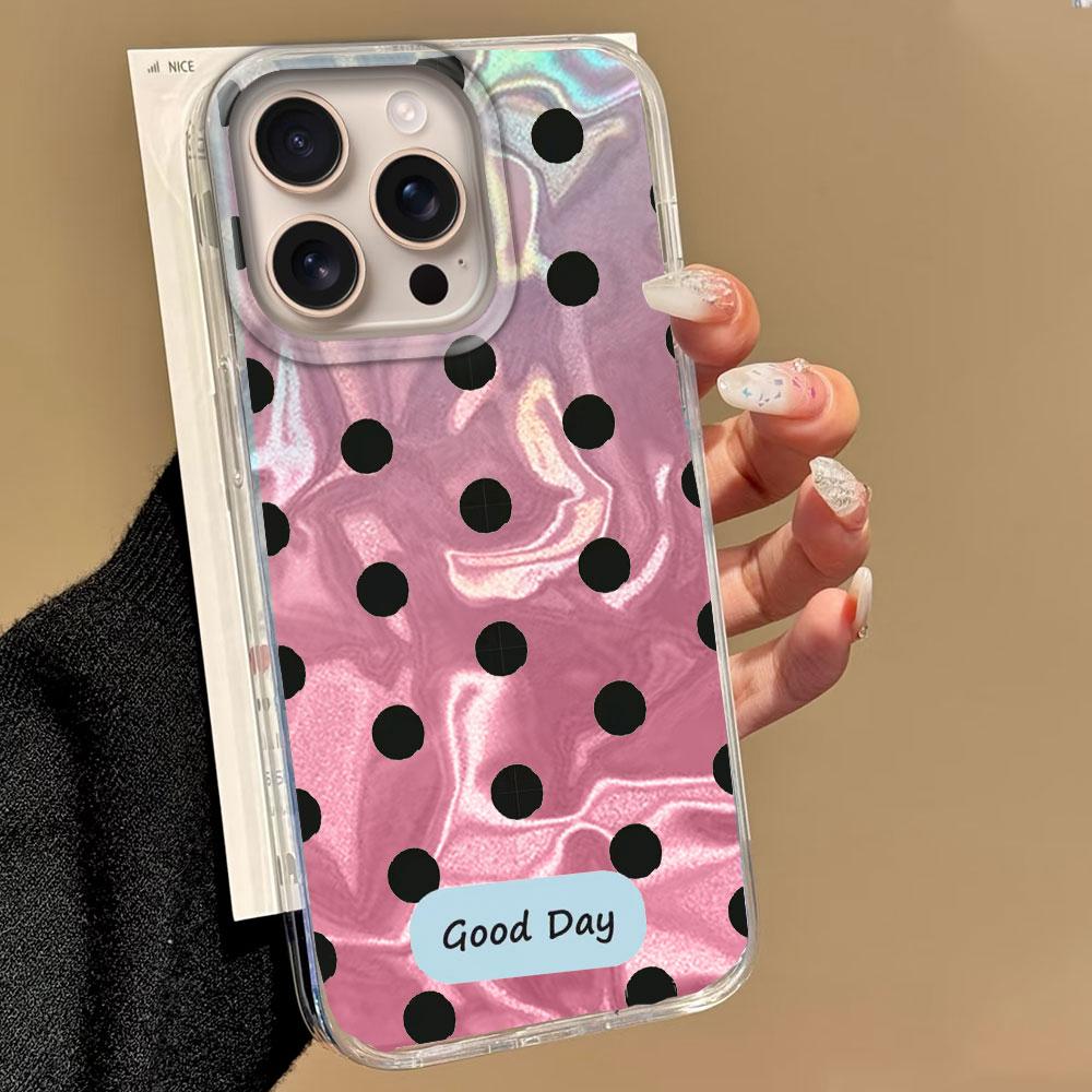 Colorful Classic Black Dots Phone Case for iphone 16 15 14 7 8 Plus 13 Pro Max X XS XR 7 SE 2022 Shell Silicone Back Bags Cover