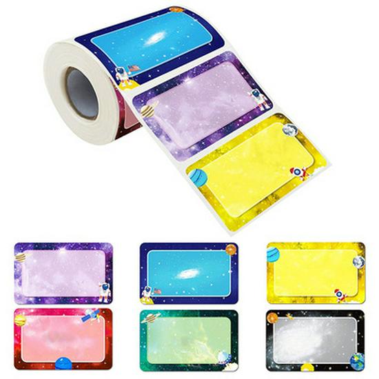 Red, Yellow, Blue, Green Name Stickers – 300 Sheets/Roll, Writable DIY Classification Stationery Adhesive Labels.