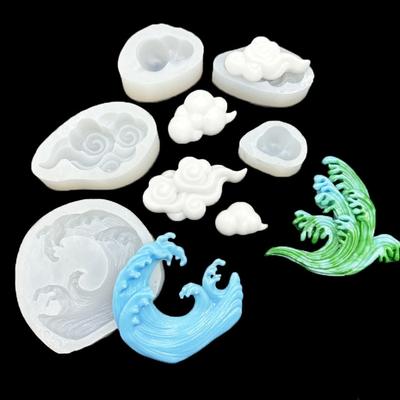 Flexible Back Schmuckform mit traditionellem chinesischem Wolkenwellen Bambus Kunstwerk Spülmaschinenfest Lebensmittelechtes Silikonmaterial