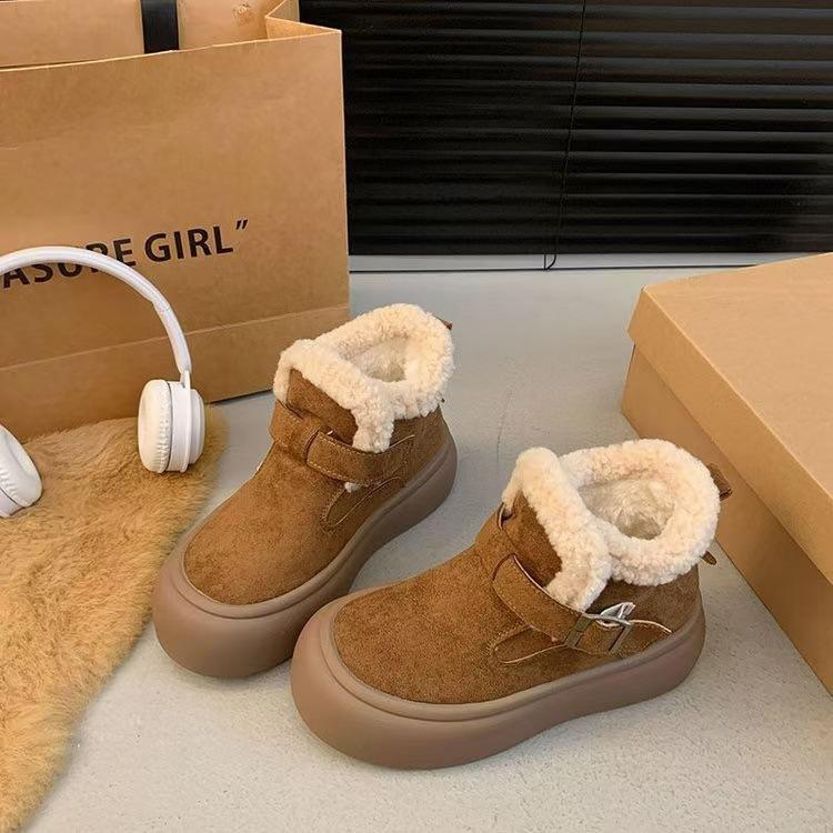 

M968-19 женские зимние сапоги новые осенне-зимние флисовые утолщенные модные сапоги с пряжкой хлопковая обувь оптом 40