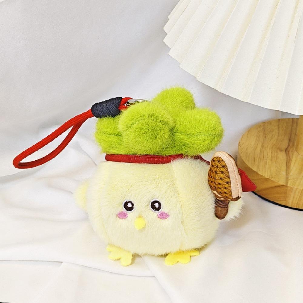 Garlic Bird Stuffed Cabbage Chicken Keychain Cartoon Chicken Plush Keychain  Car Key Accessories
