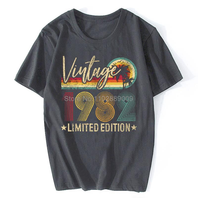 Vintage 1982 Limited Edition Print Men T Shirt Short Graphic Women Ladies T-Shirt Tops Funny Summer Cotton Tees