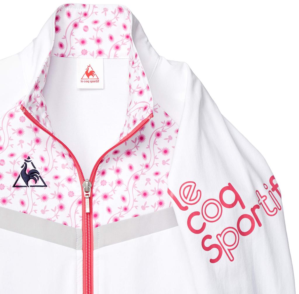 Coq Windbreaker Cross Jacket Girls WHT Japan 120 to Japanese size [Le Sportif] (equivalent 120)