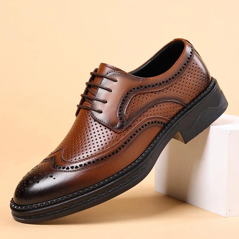 

Мужские кожаные туфли броги классические деловые офисные туфли на шнуровке модные мужские повседневные туфли роскошные банкетные туфли мужские 44