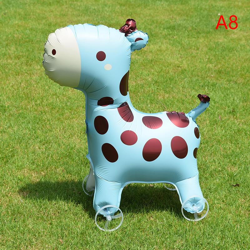 4D Cartoon Foil Balloons Elephant Stand Walking Balloon With Wheel For Kids Birthday Party Decoration Baby Shower