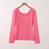 Women's Pure Cotton Long-Sleeve Top: Thin Autumn/Winter Base Layer, Warm Lycra Cotton Sweater