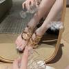 Vintage Tassel Chain Anklet Gold Color Foot Ornament Lightweight Foot Jewelry  COS