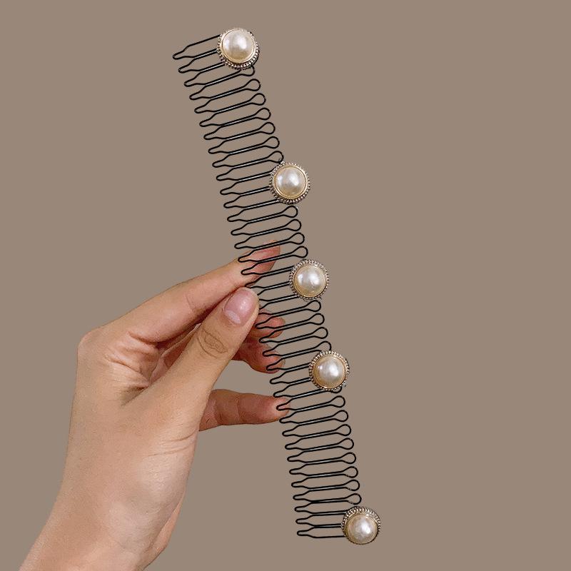 Vintage křišťálové elastické spony do vlasů Trendy černé hřebínkové spony Spona do vlasů Barrette Boční vlásenky Pro ženy Pokrývka hlavy Dětské doplňky do vlasů