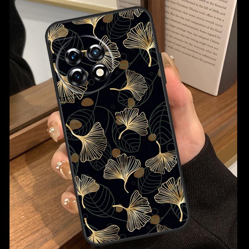 Ginkgo Leaf Gold Fol Art Case For OnePlus 15 R 13T 13R 12R 10T 8T 13 12 11 9 10 Pro Nord 5 CE 4 2 3 Lite N20 N30 Cover