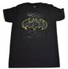 Batman Mens Graffiti Outline Logo Spray Painted On Brick Wall Shirt NWT L