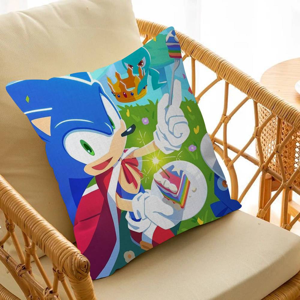 S-Sonic the Hedgehog Personalized Pillow Dust Cover Bedroom Kids Party Decoration Pillowcase Birthday Children Gift