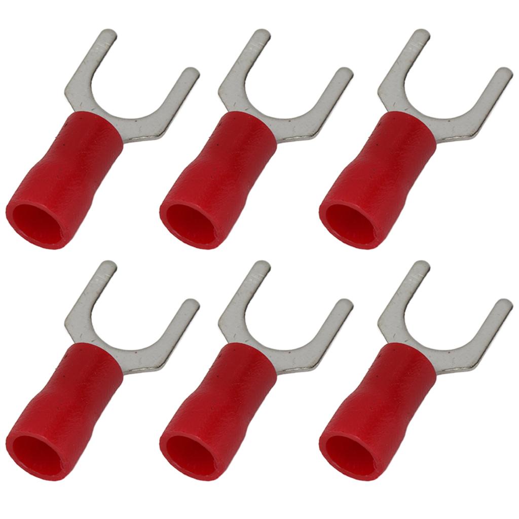 100Pcs Insulated Fork Terminals Copper PVC U Type Wire Connector Electrical Crimp Terminal 16‑14AWG