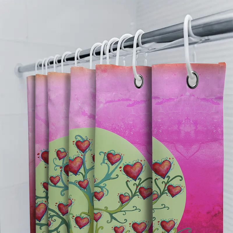 Adorable Fruit Printed Shower Curtains With Bible Verse Modern Red Apple Design For Bathroom Decorations Easy Installation (Whit