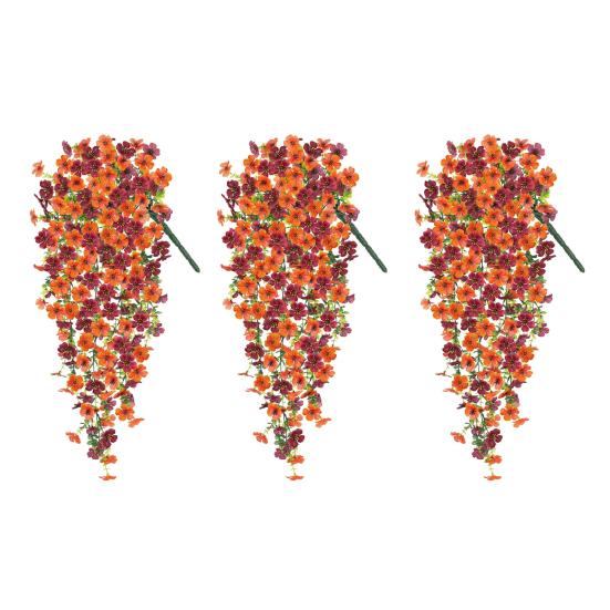 1/2/3/4Pcs Fall Hanging Artificial Violet Flower UV Resistant Realistic Fake Flower Wedding Party Indoor Outdoor Garden Wall Hanging Faux Flower