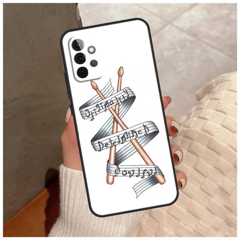 Musical Instrument Drum For Samsung Galaxy A15 A35 A55 A32 A12 A22 A52 A06 A54 A34 A14 A56 A36 A26 A16 A13 A53 Case