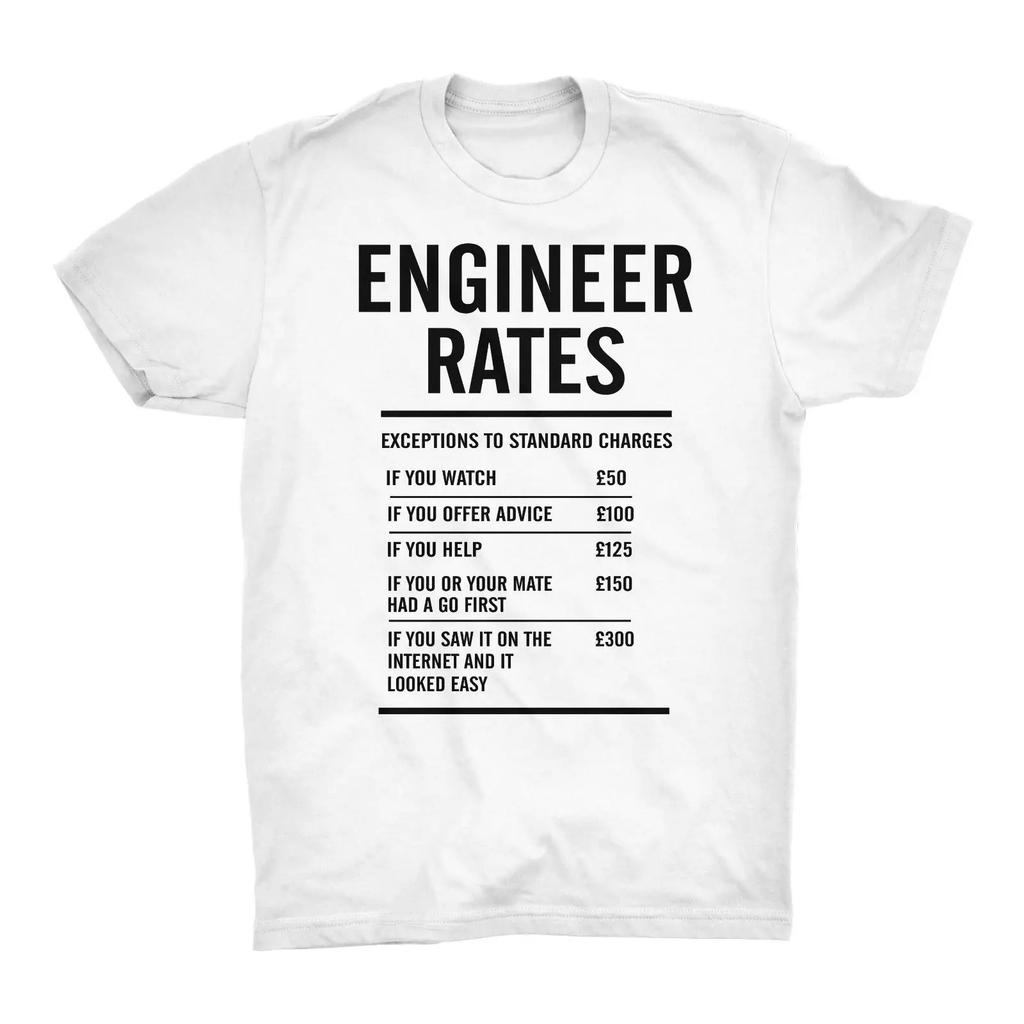 Funny Dad Husband Gift Mechanic Garage Engineer Rates TShirt Summer Cotton Short Sleeve ONeck Mens T Shirt