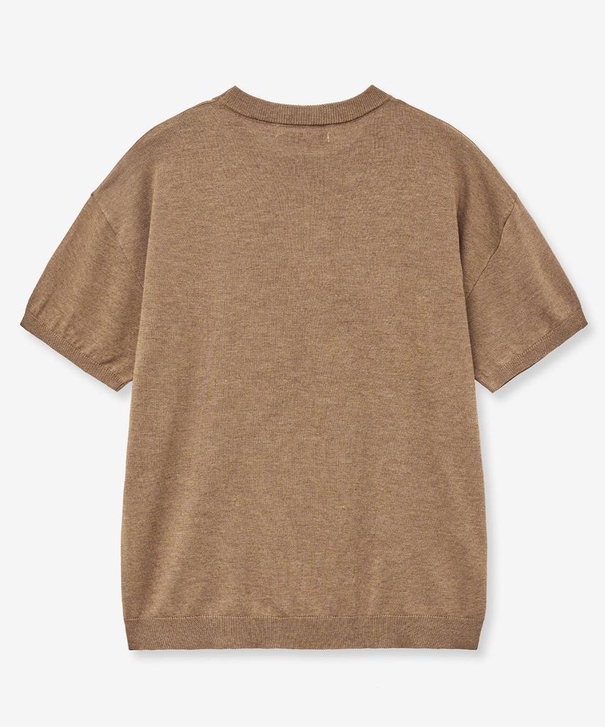 VTWO Cool Washable Round Neck Half Knit (Brown)