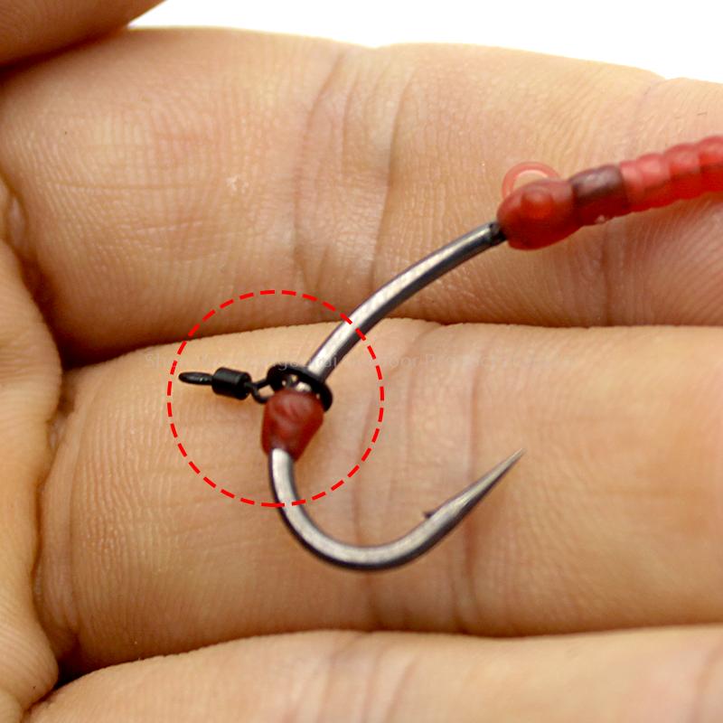 5pack Carp Fishing Accessories Red Rubbe Hood Bead Suitable For Hook Sizes 2 4 6 8 For Carp Fishing End Tackle