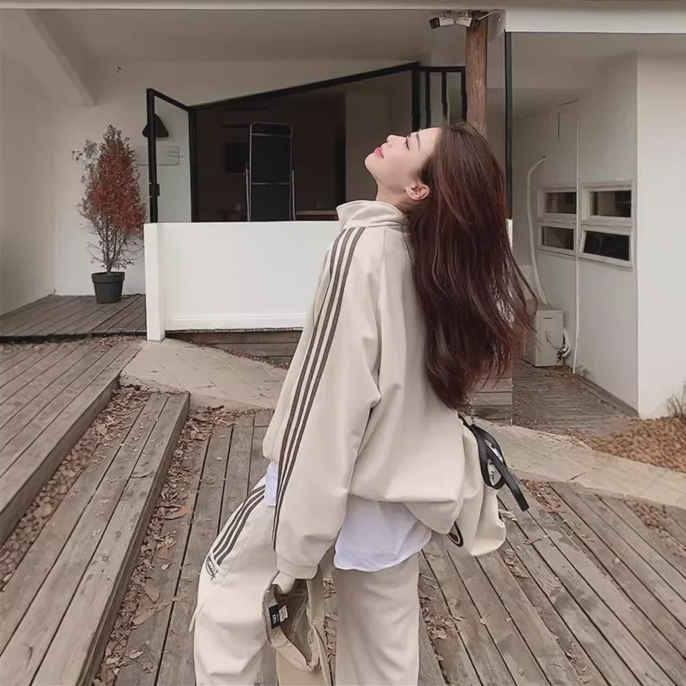 Plus Size Autumn Fashion Sweater & Casual Sports Two-Piece Set for Women (Fits 200-300 Lbs)