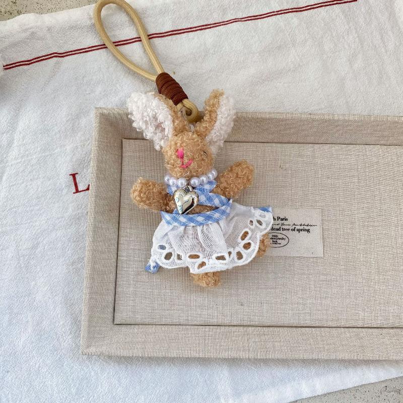 

Милый плюшевый кулон в виде кролика с длинными ушами, мультяшная мягкая кукла, брелок, шарм для сумки, подвеска для рюкзака, милые подарки коричневый