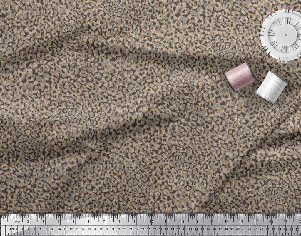 Soimoi Japonská krepová saténová látka Leopardí zvířecí potisk Šicí látka metr 42 palců